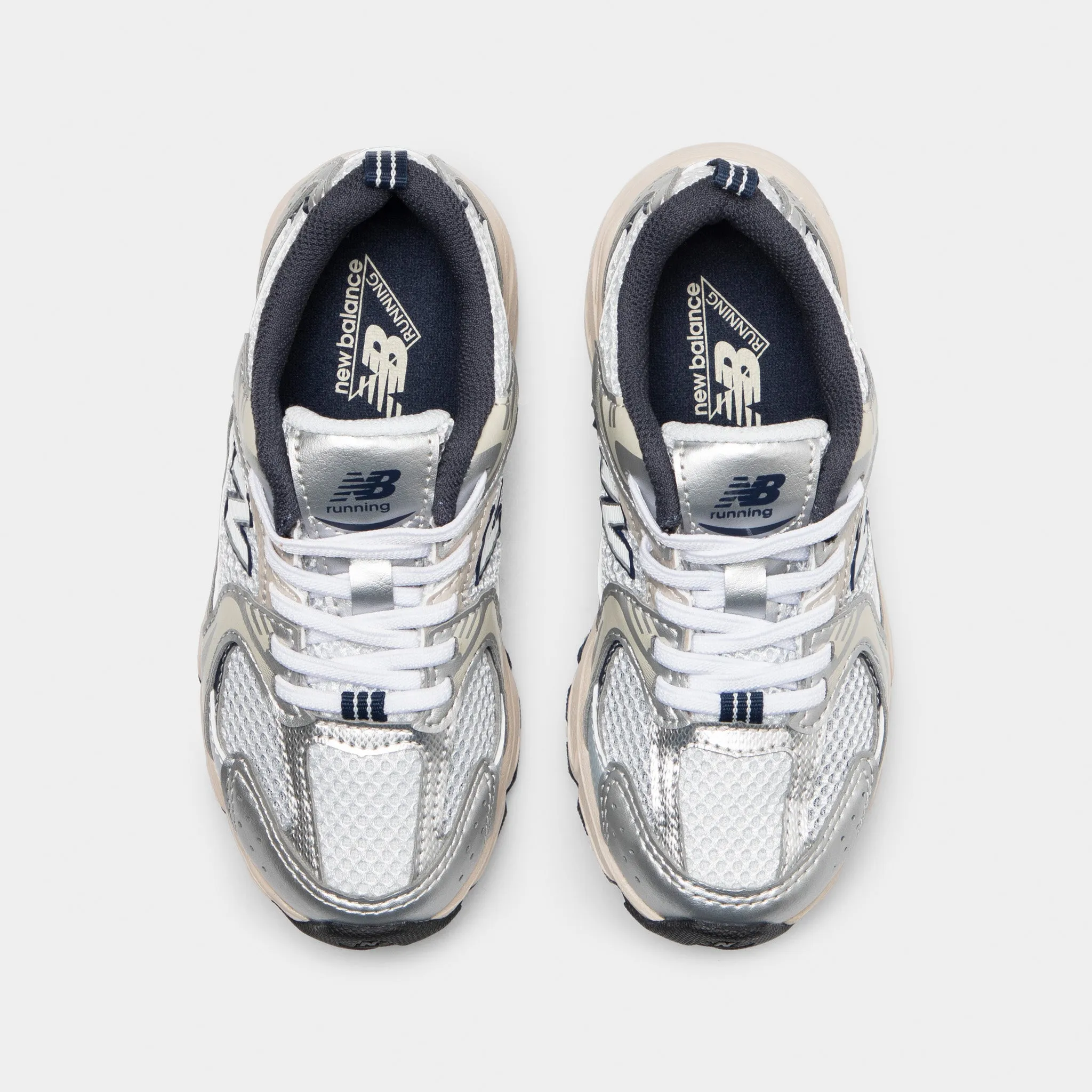 New Balance Children's 530 Summer Fog / Nimbus Cloud - NB Navy Midfoot Lock System Ultra Responsive Cushion