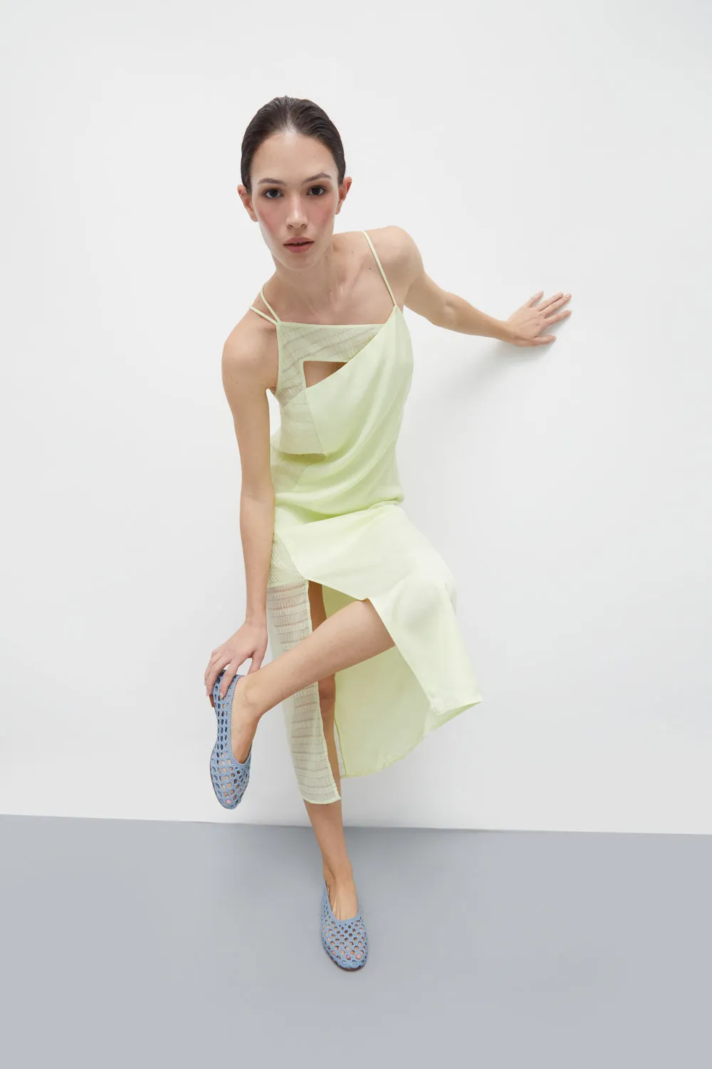 fire night Flexible Flats Ava Ballet Flats in Blue Woven Leather