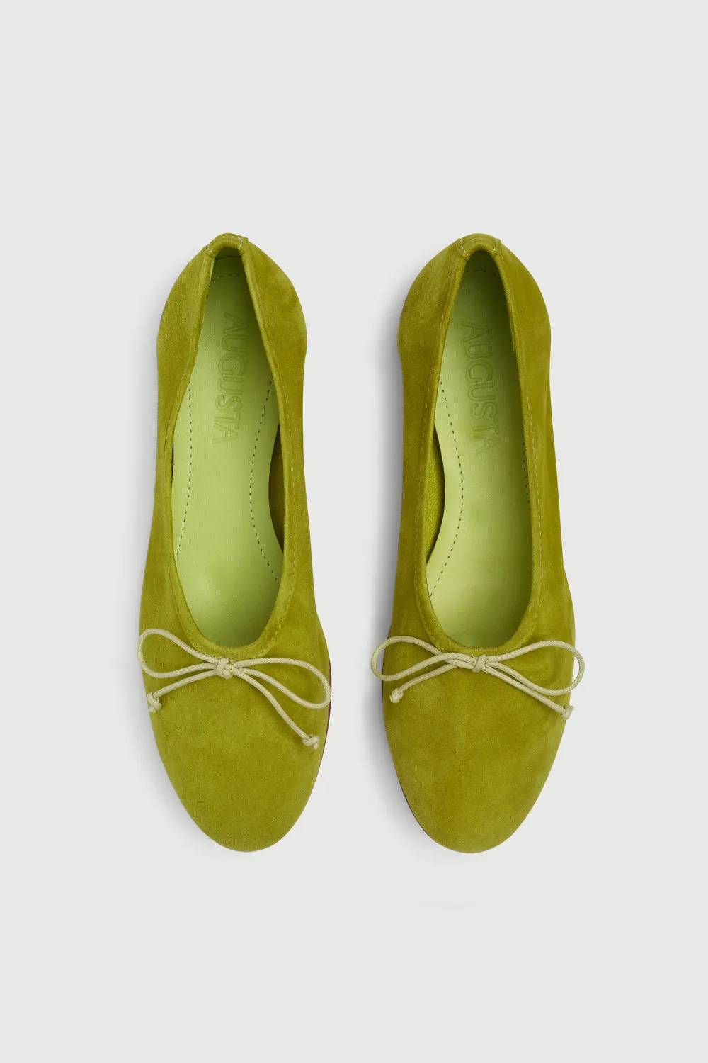 Modern Style work commute Ava Ballet Flats in Lime Suede
