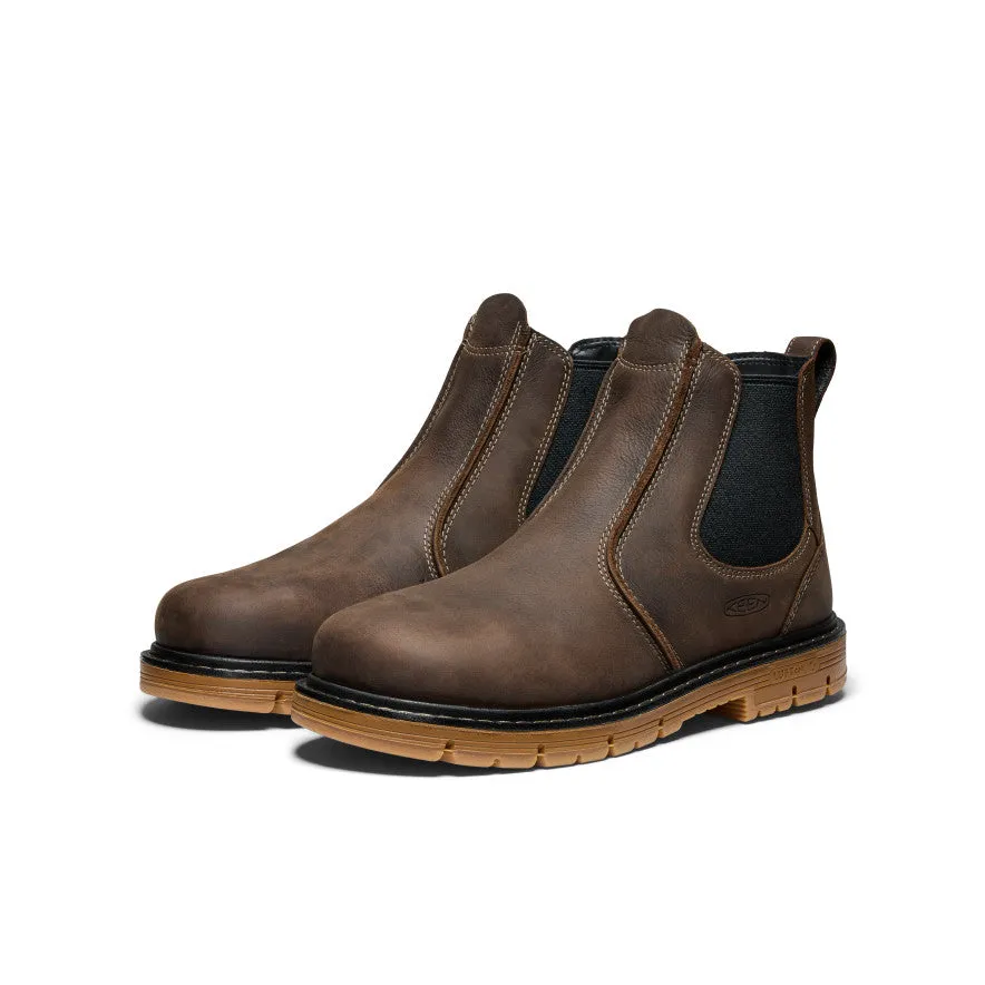 Timeless lining Men's San Jose Chelsea 90?? Heel Boot (Aluminum Toe)  |  Cascade Brown/Gum