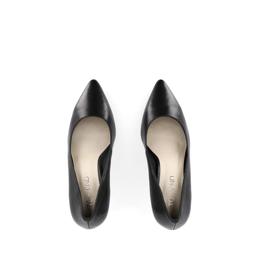 BARRIOS - BLACK LEATHER Morning Stroll Slide On