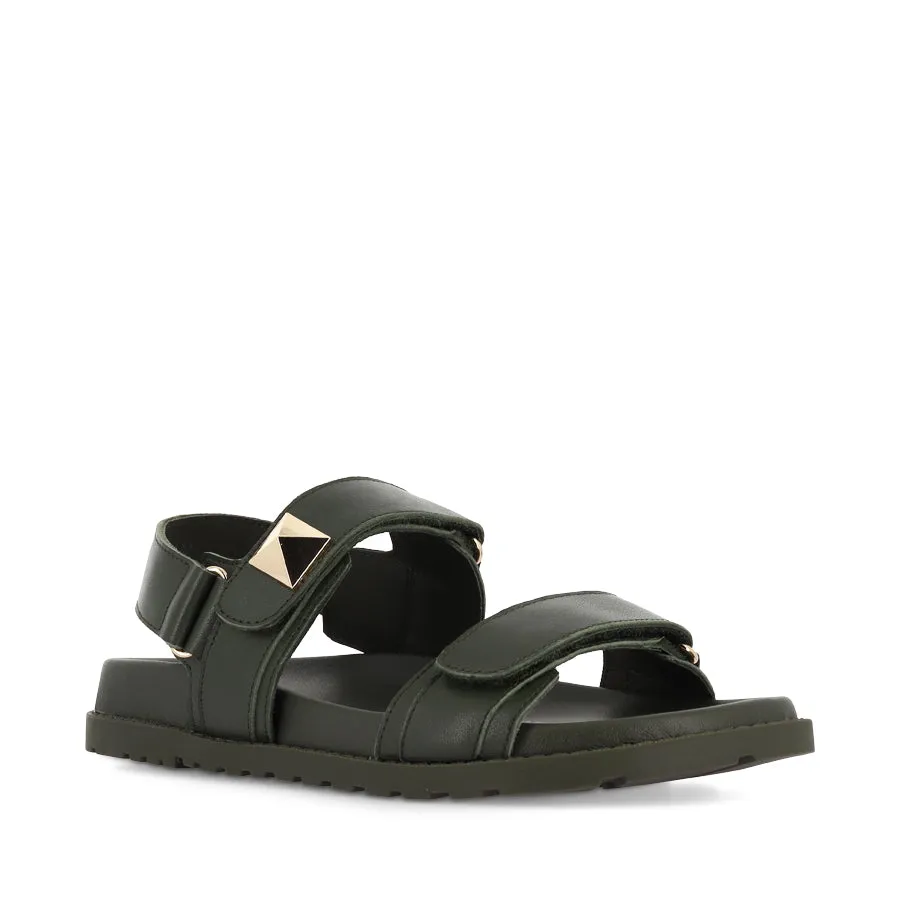 Slide Style Functional Footwear BEBE - OLIVE LEATHER