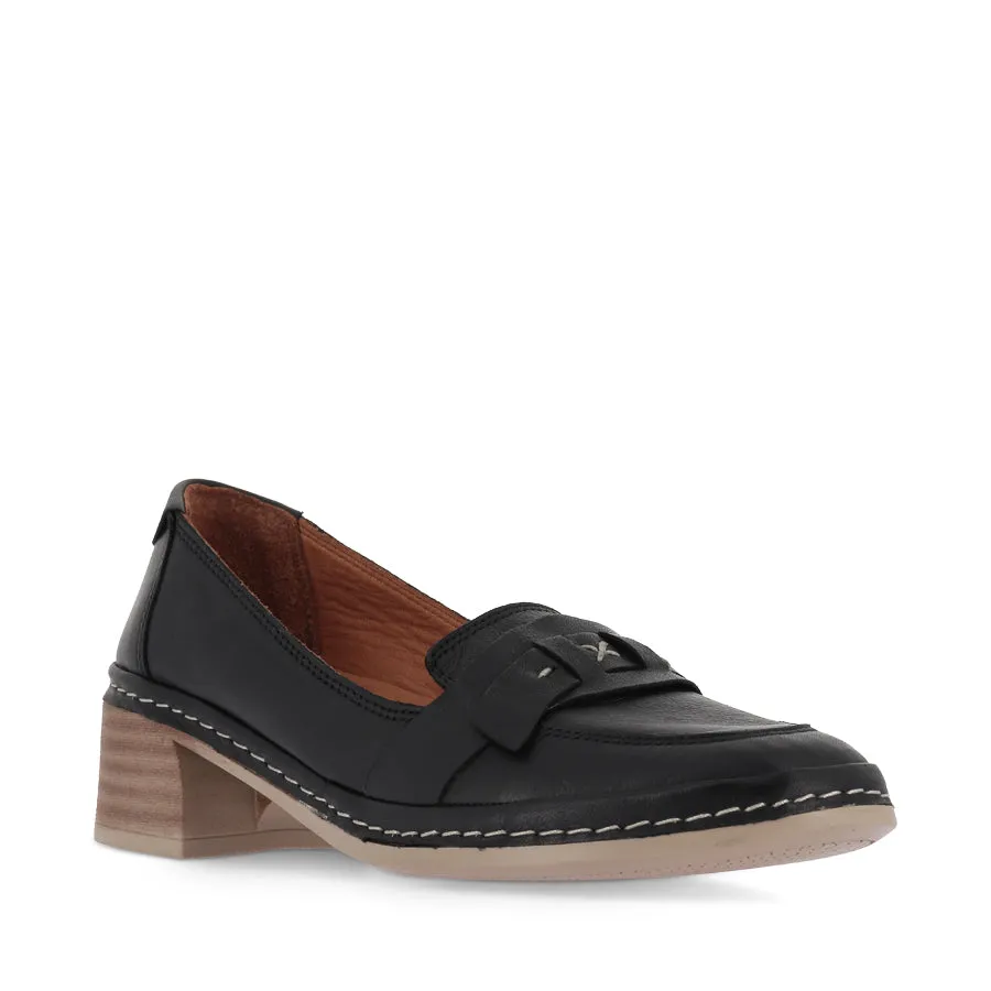 Stylish Leather Slip-ons Air Dash BEE - BLACK LEATHER