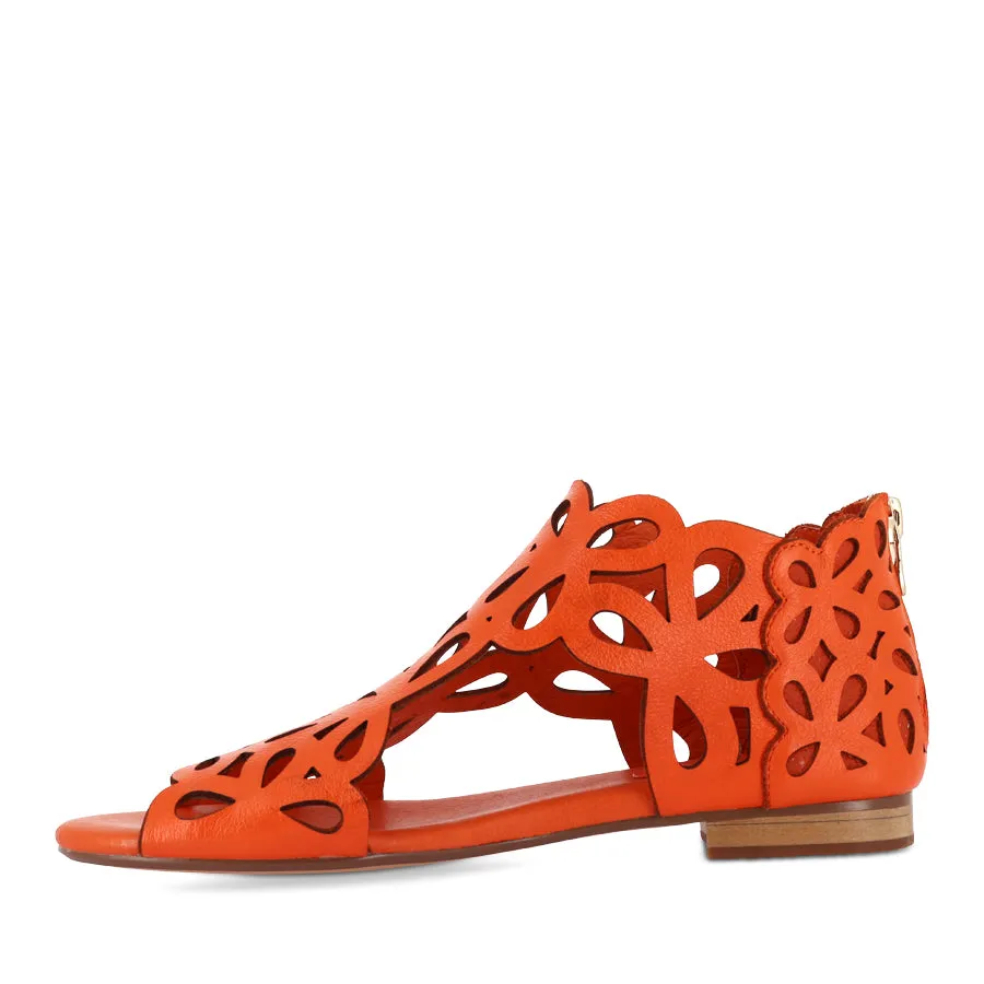 PIETRO - NEW ORANGE LEATHER Foot Stability Flexible Flip-flops