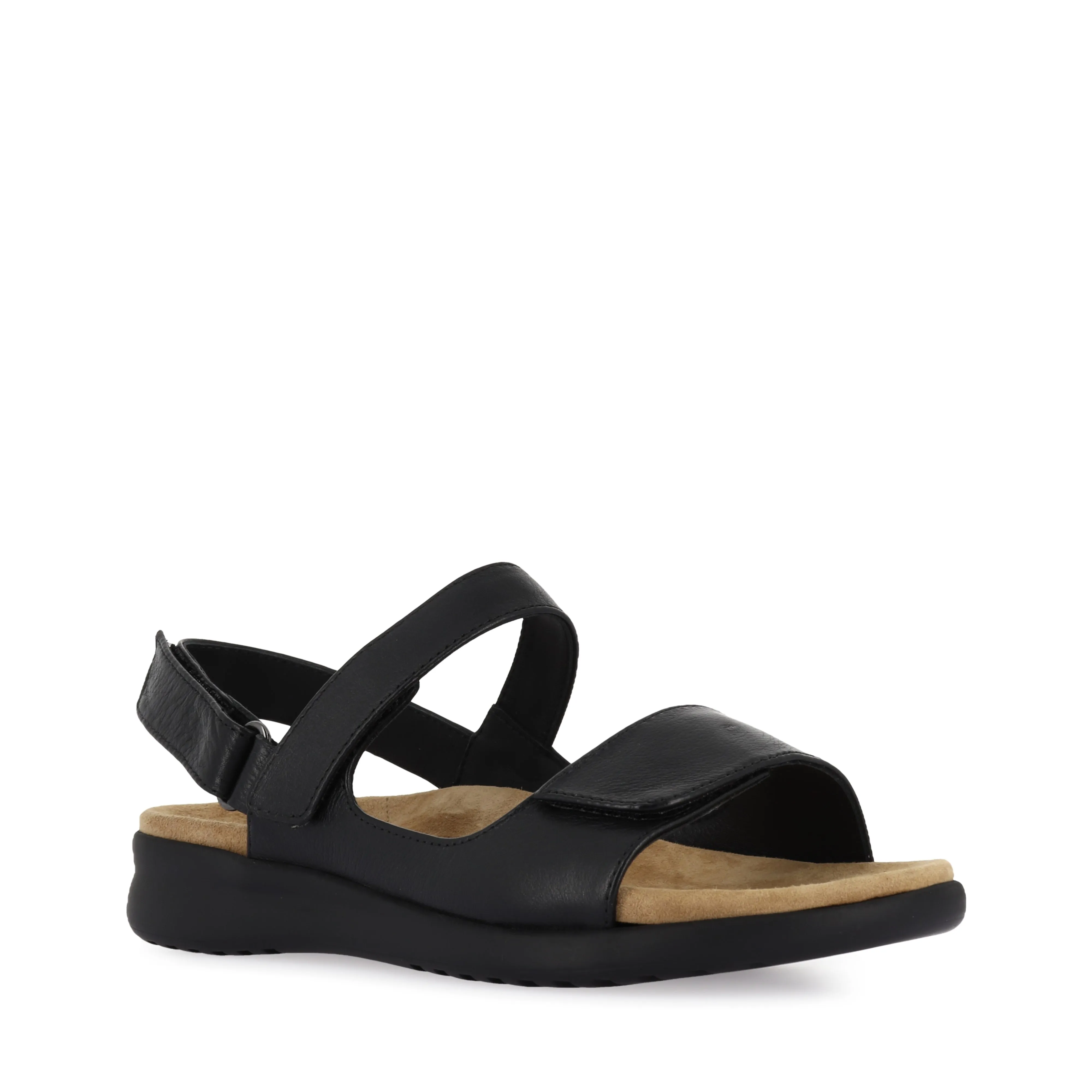 Relaxed Look Chic Open-toe Shoes BENJI XW - BLACK BLACK LEATHER