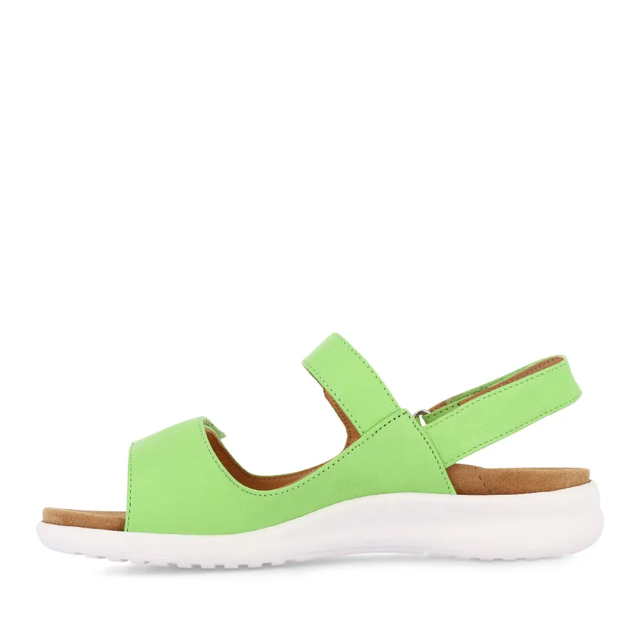 BENJI XW - LIGHT LIME LEATHER WHITE SOLE Sporty Travel Shoes Modern Fit
