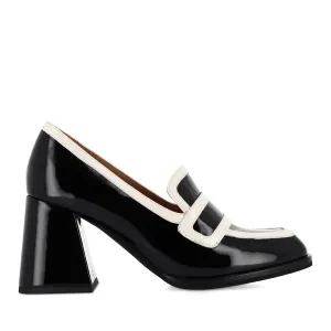 Foot Firm BERGEN - BLACK/BONE PATENT LEATHER
