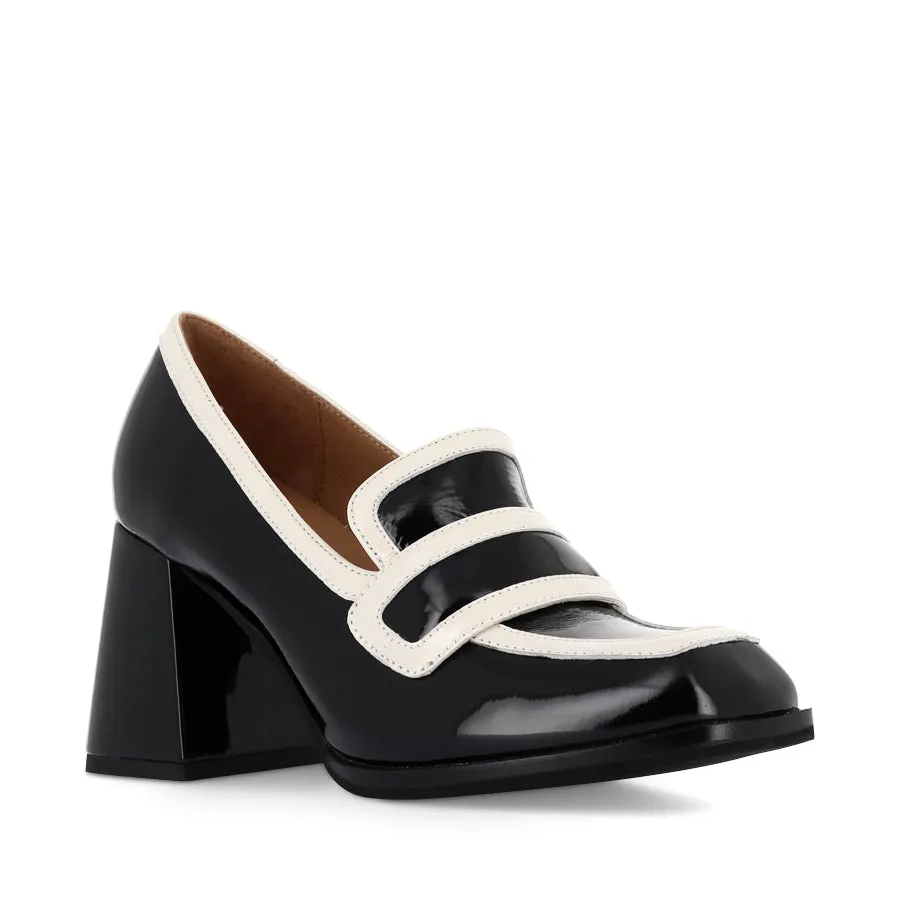 Loose Fit Luxury Footwear BERGEN - BLACK/BONE PATENT LEATHER