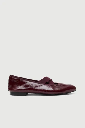 Wood Walk Effortless Fit Bettina Ballet Flats in Burgundy Patent Leather