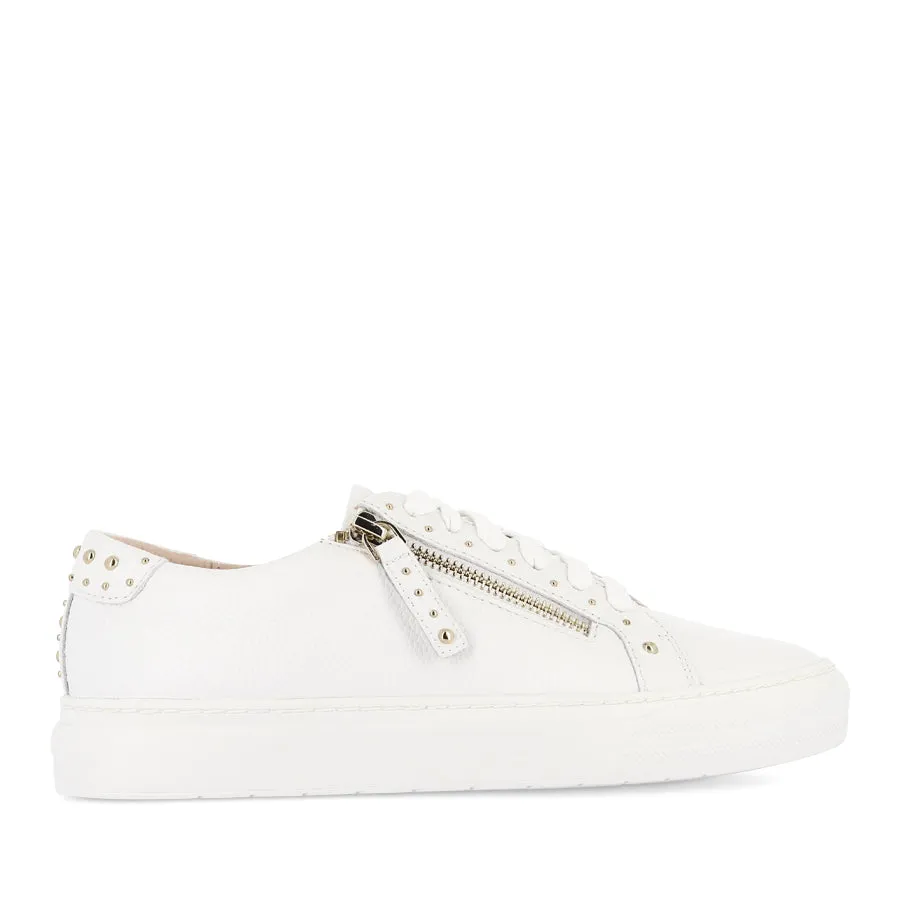 BILLIE - WHITE STUD LEATHER Reinforced Panels