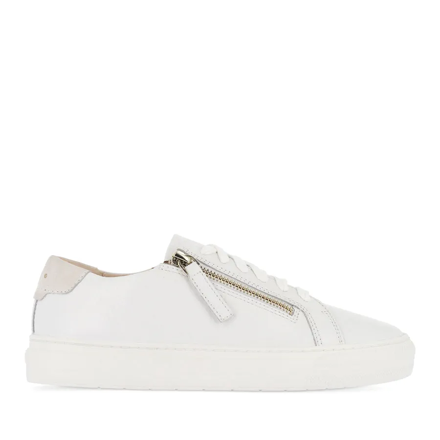 BILLIE - WHITE TUMBLED LEATHER Grip Enhancing Pattern