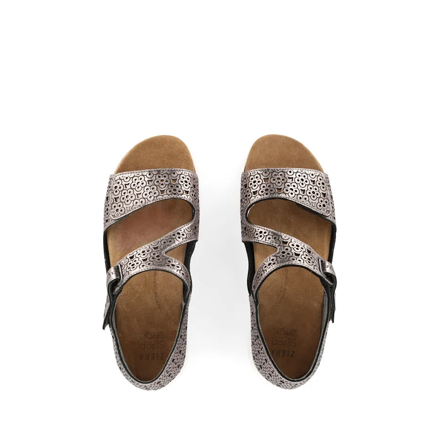 BIZZA XW - PEWTER WHITE LEATHER Sporty Comfortable Breathable Flats