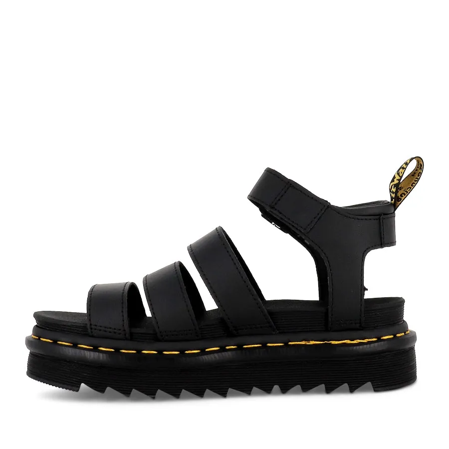 All-Age Fit Soft Finish BLAIRE 3 STRAP SANDAL - BLACK HYDRO