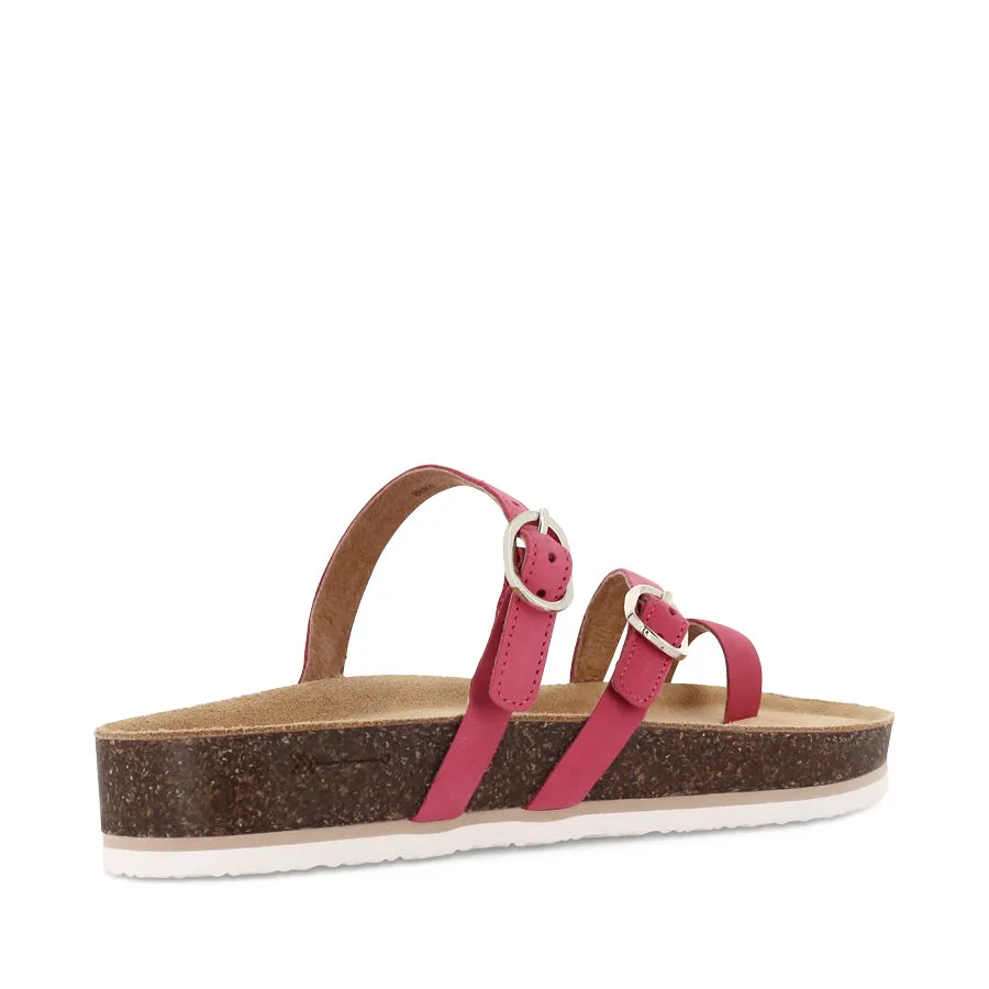 Multi Directional Simple Travel Sandals BLAKE - HOT PINK NUBUCK