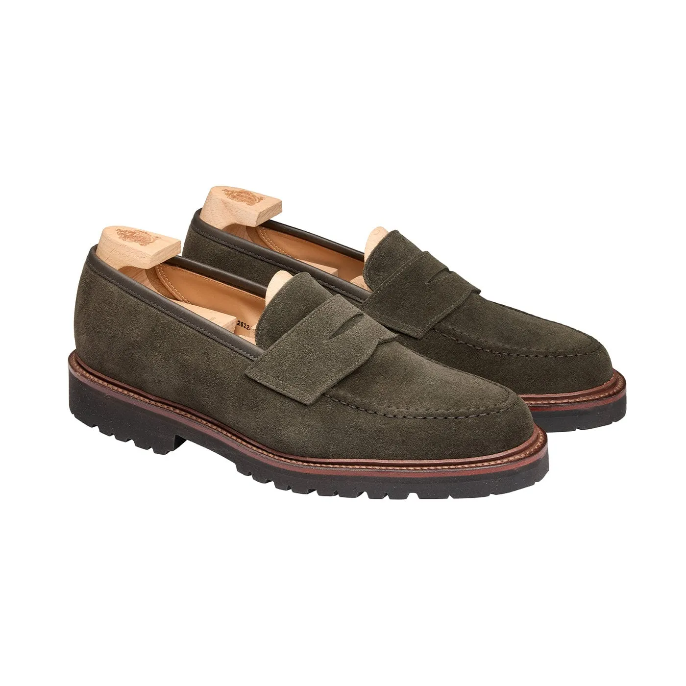 Boston 2 Earth Green Suede Soft Footbed Travel Ready