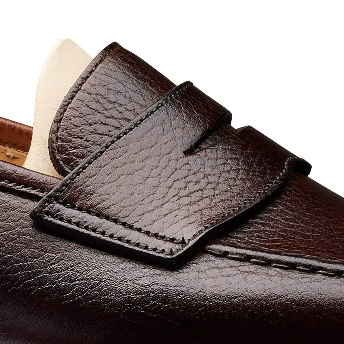 Boston Dark Brown Country Calf Grain Toe Free