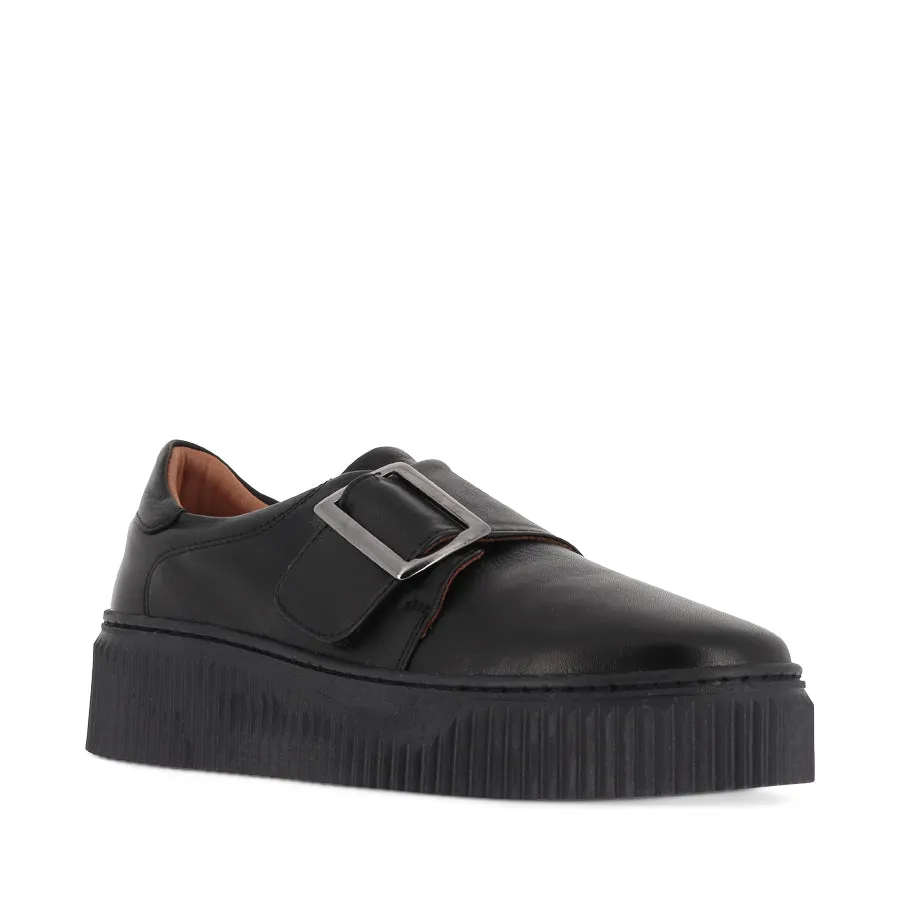 All-weather chic MemoryFoamInsole BOWIE - BLACK LEATHER