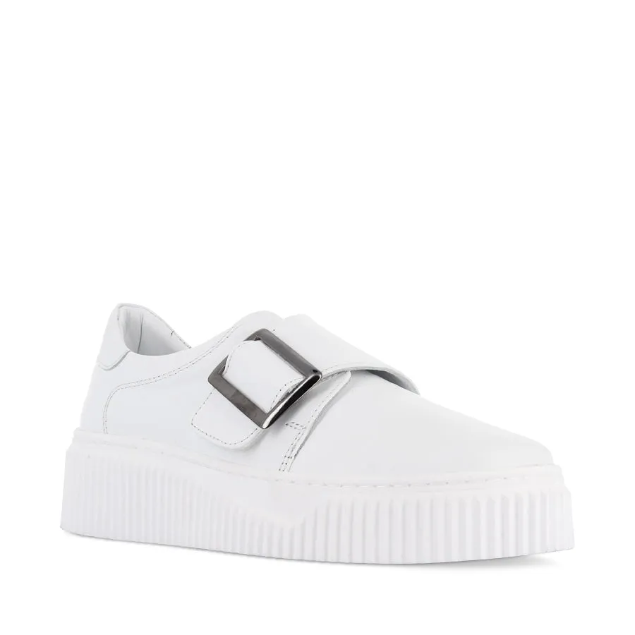 BOWIE - WHITE LEATHER 3D printed midsole Cushioned Midsole Geometry