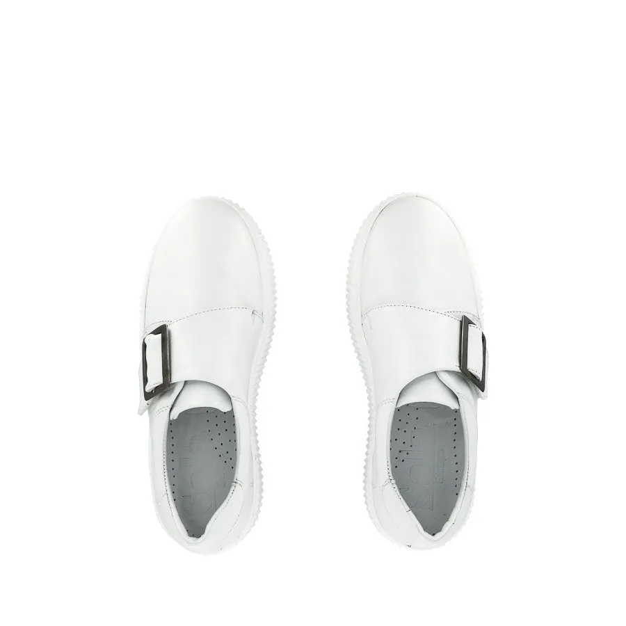BOWIE - WHITE LEATHER Extended Width Options Breathable Upper