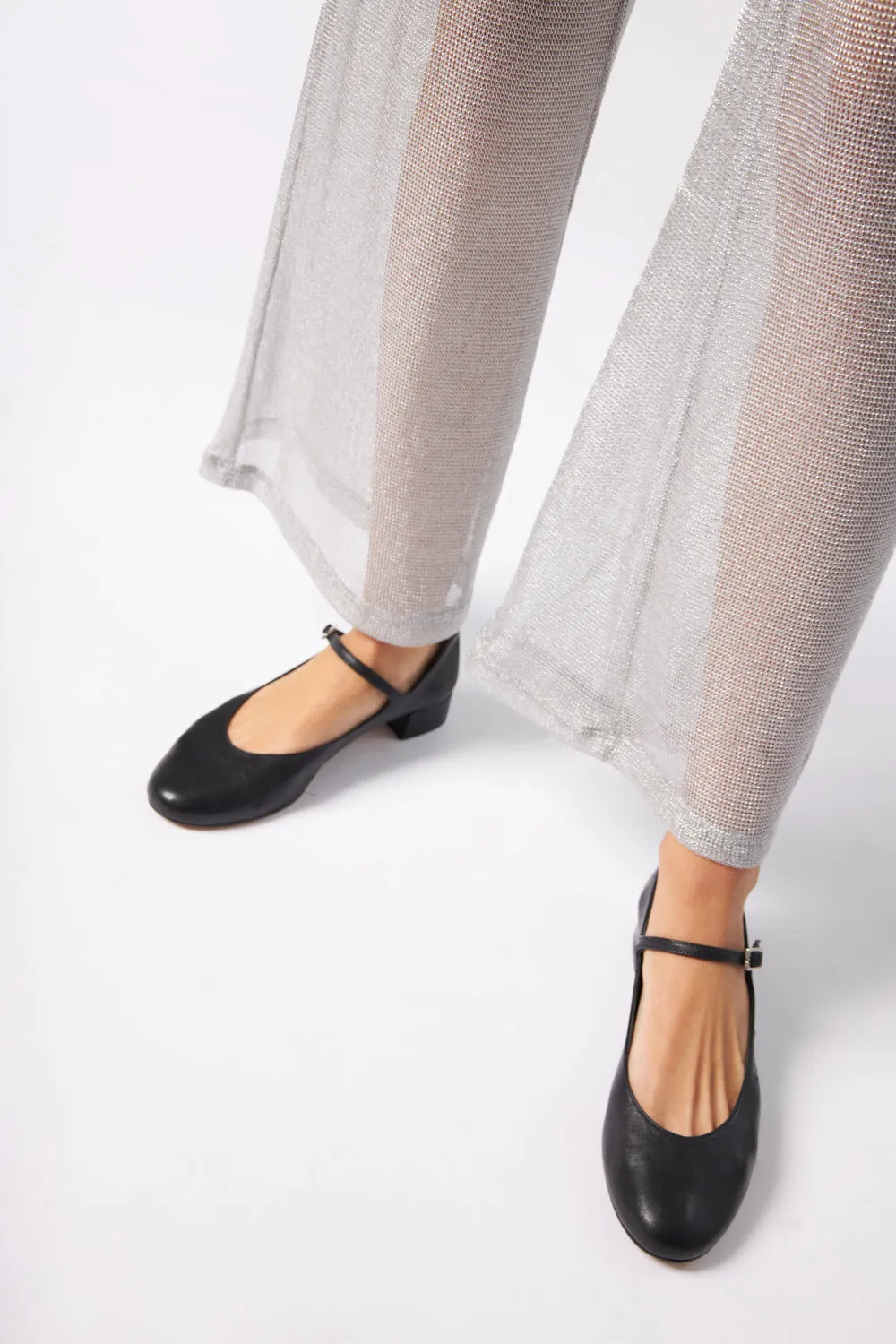 Emilia Mary Janes in Black Leather Trendy