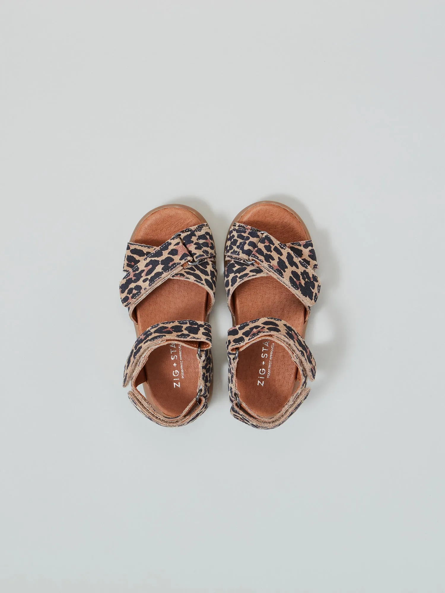 Rae Infant Cross-Strap Sandal Natural Animal Foot Stability
