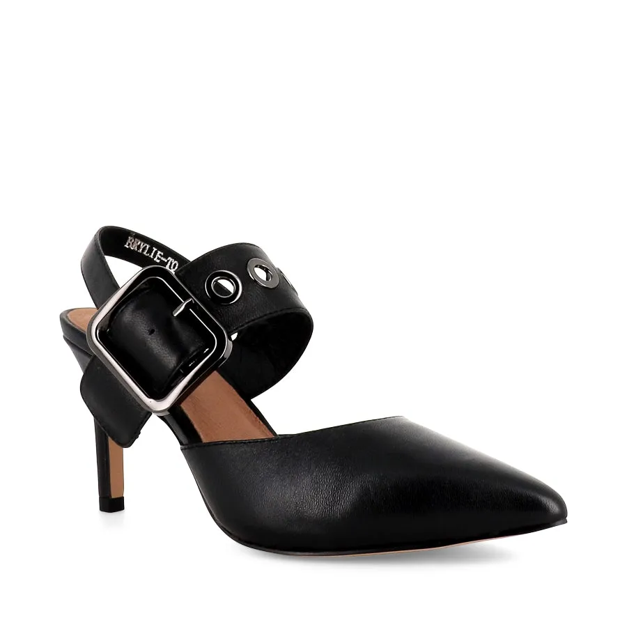 Timeless Design Flats Leaf Path BRYLIE - BLACK LEATHER