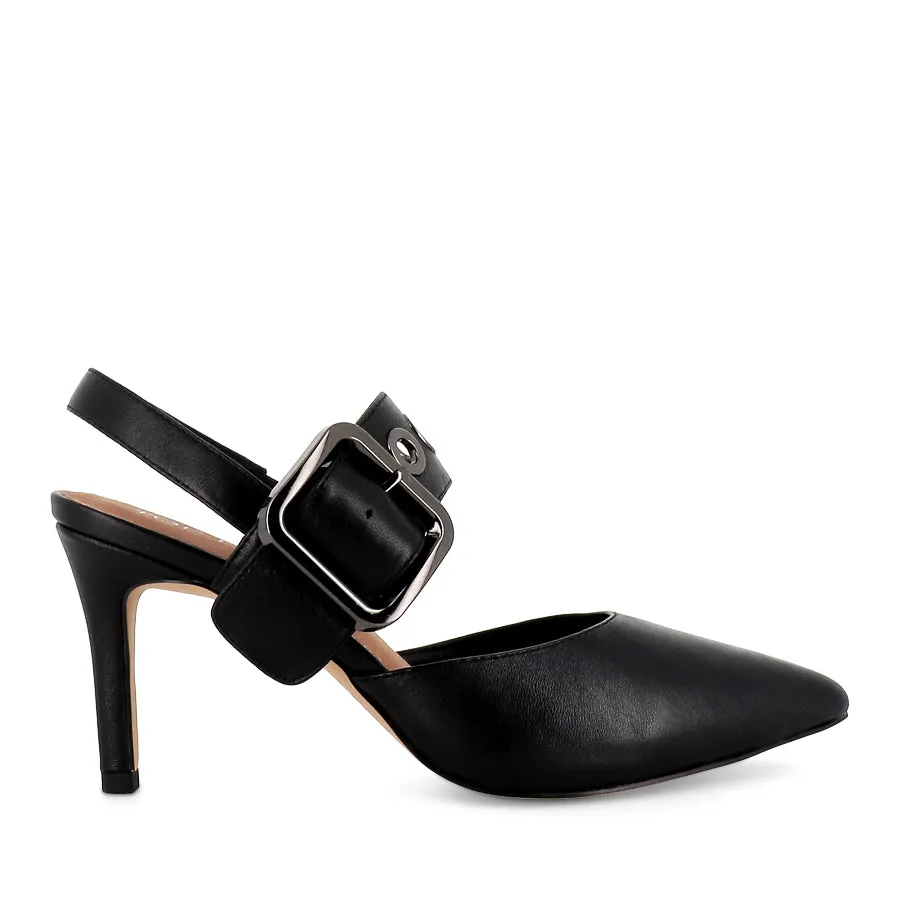 BRYLIE - BLACK LEATHER Easy Fit Shoes Canvas