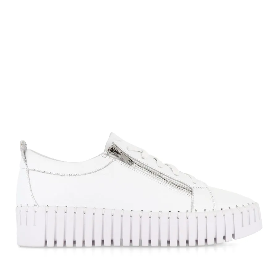 Comfortable Run Compression Molding BUMP - WHITE LEATHER