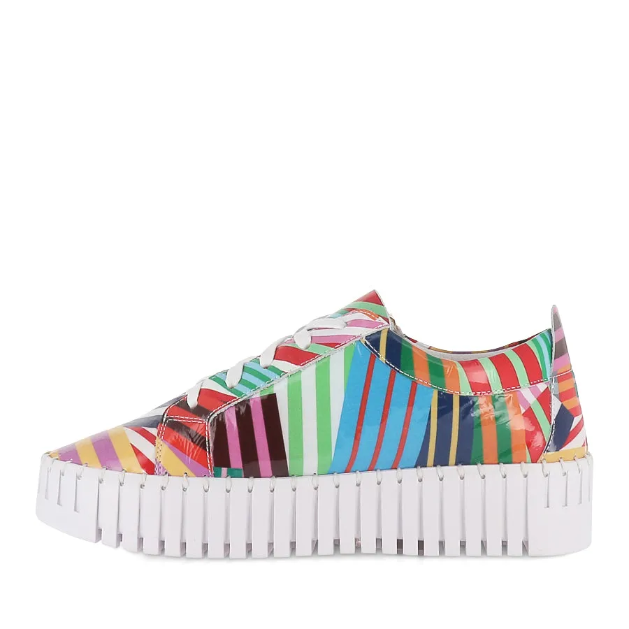 BUMP - WHITE STRIPE MULTI PATENT Signature comfort All-weather sole