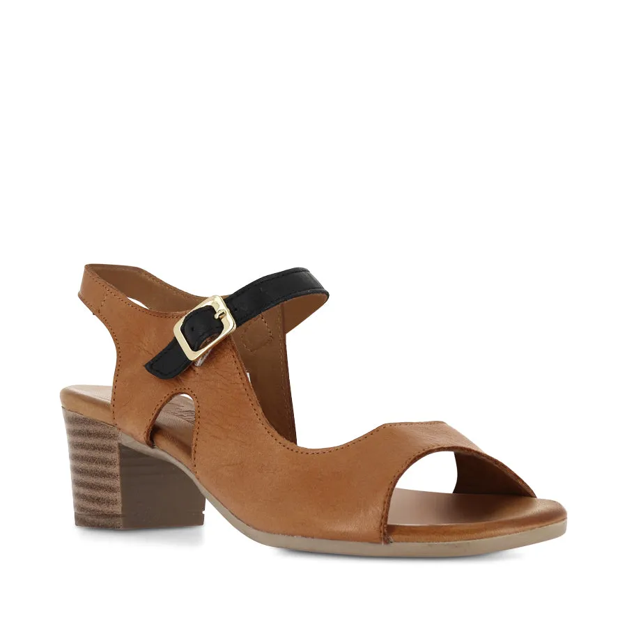 Comfortable Footwear BURSA - TAN/NAVY LEATHER