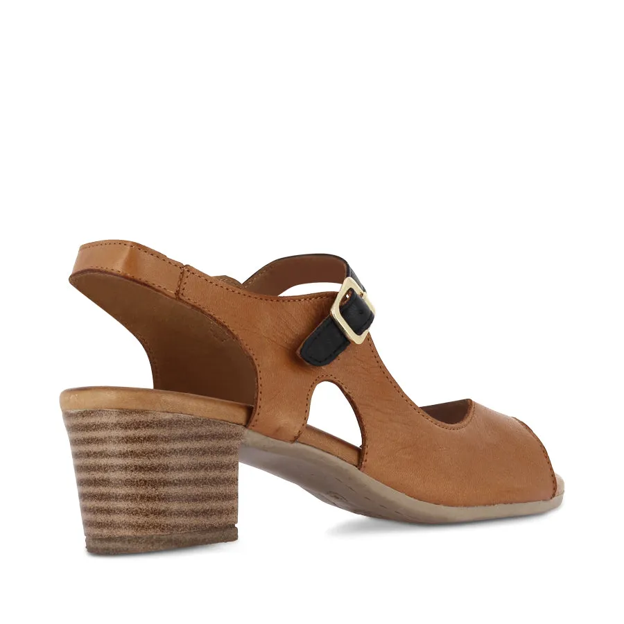 Relaxed Sole BURSA - TAN/NAVY LEATHER