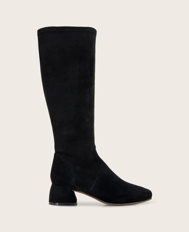 Silent Walk Clean White GENTLE SOULS EMILY TALL STRETCH BOOT - BLACK
