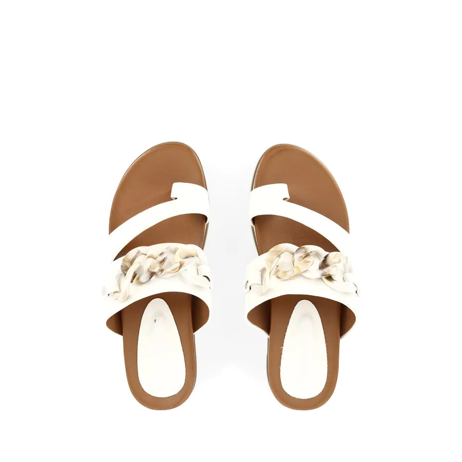 CAI - WHITE Open Toe Shoes Flexible Build
