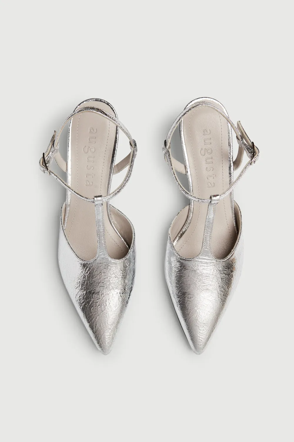 Camila Pumps in Silver Leather active shoes Easy Style Footwear