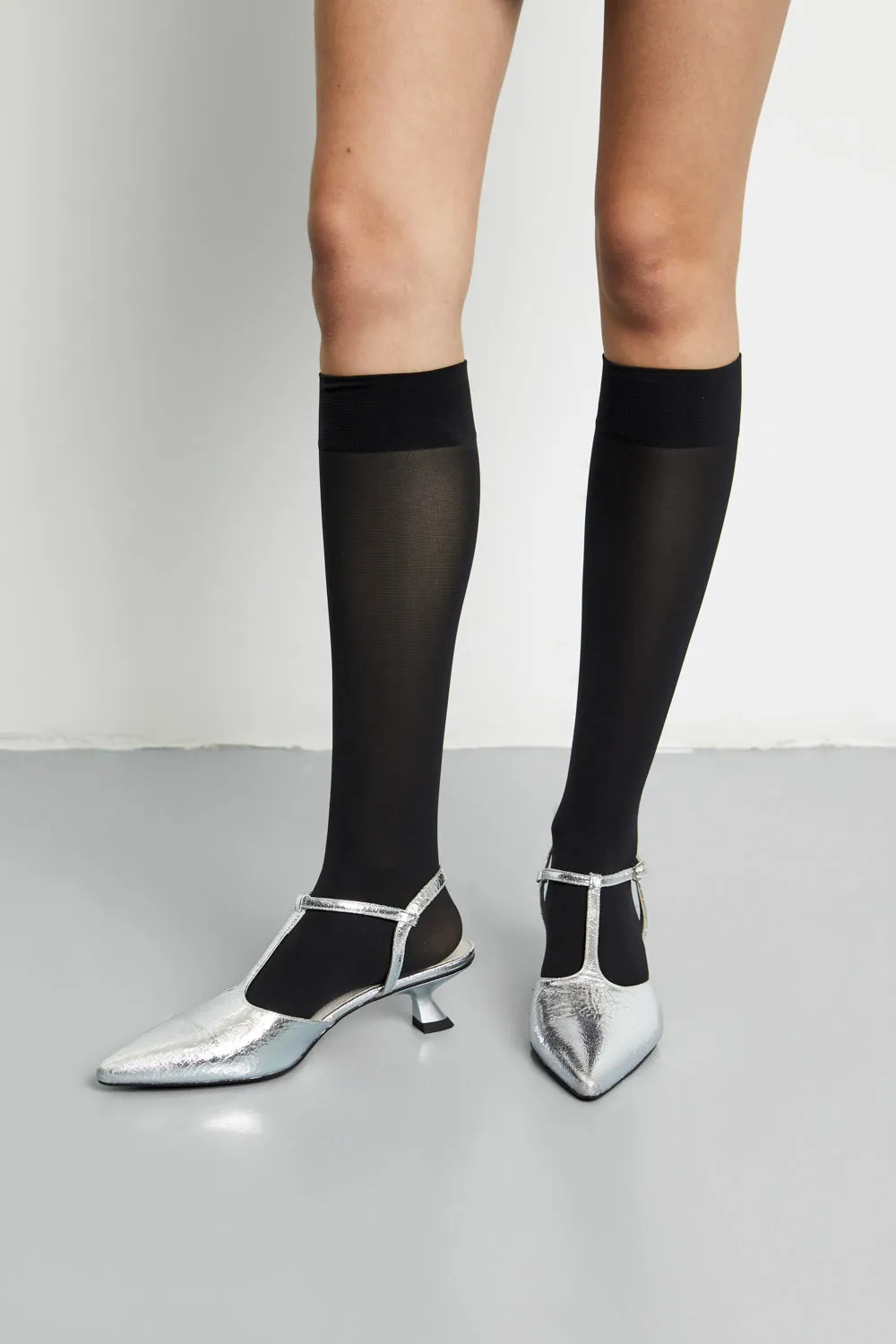 Relaxed Look Camila Pumps in Silver Leather