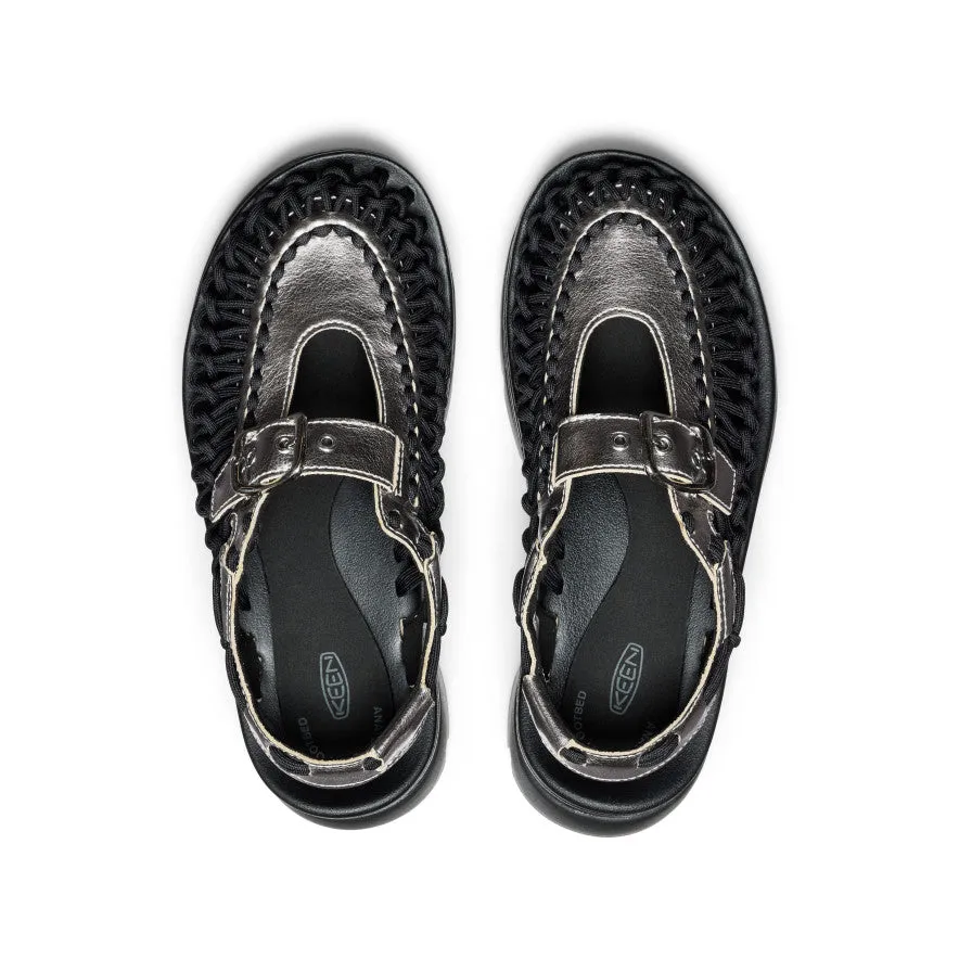 All Gender UNEEK PLT Mary Jane Sneaker  |  Silver/Black Sturdy materials hiking - specific functions