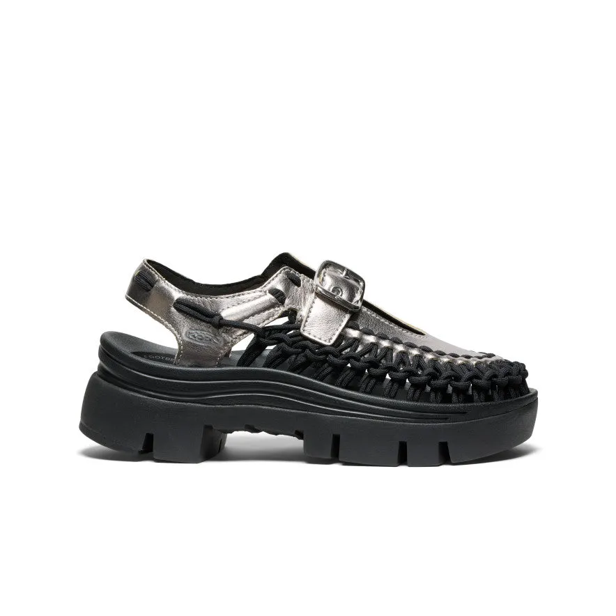 All Gender UNEEK PLT Mary Jane Sneaker  |  Silver/Black All-Day Wear men - style