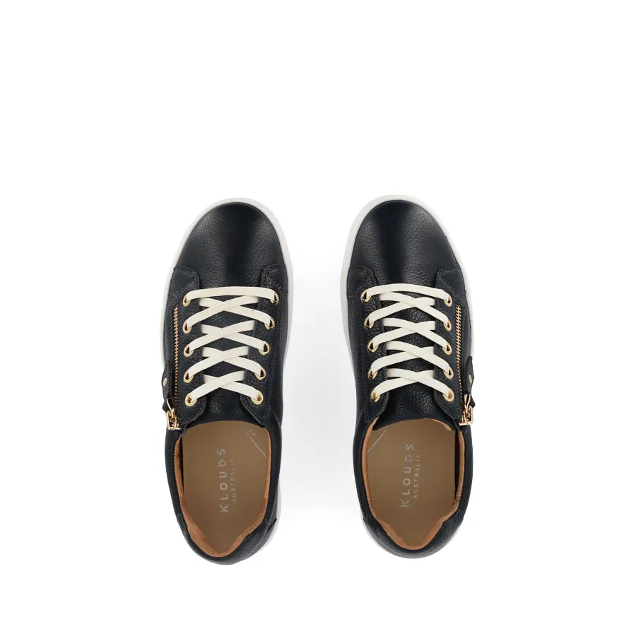 CARA - NAVY LEATHER CushionedMidsole Fast Action