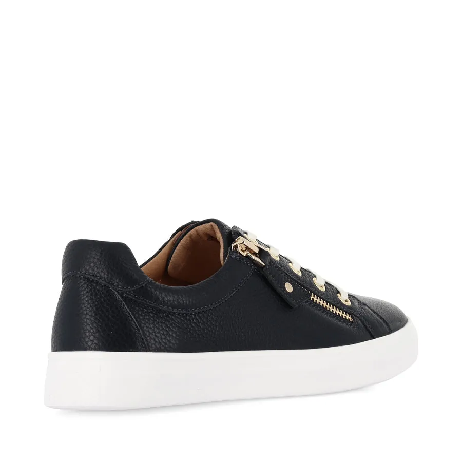 Breathable panel Contoured Footbed Design CARA - NAVY LEATHER