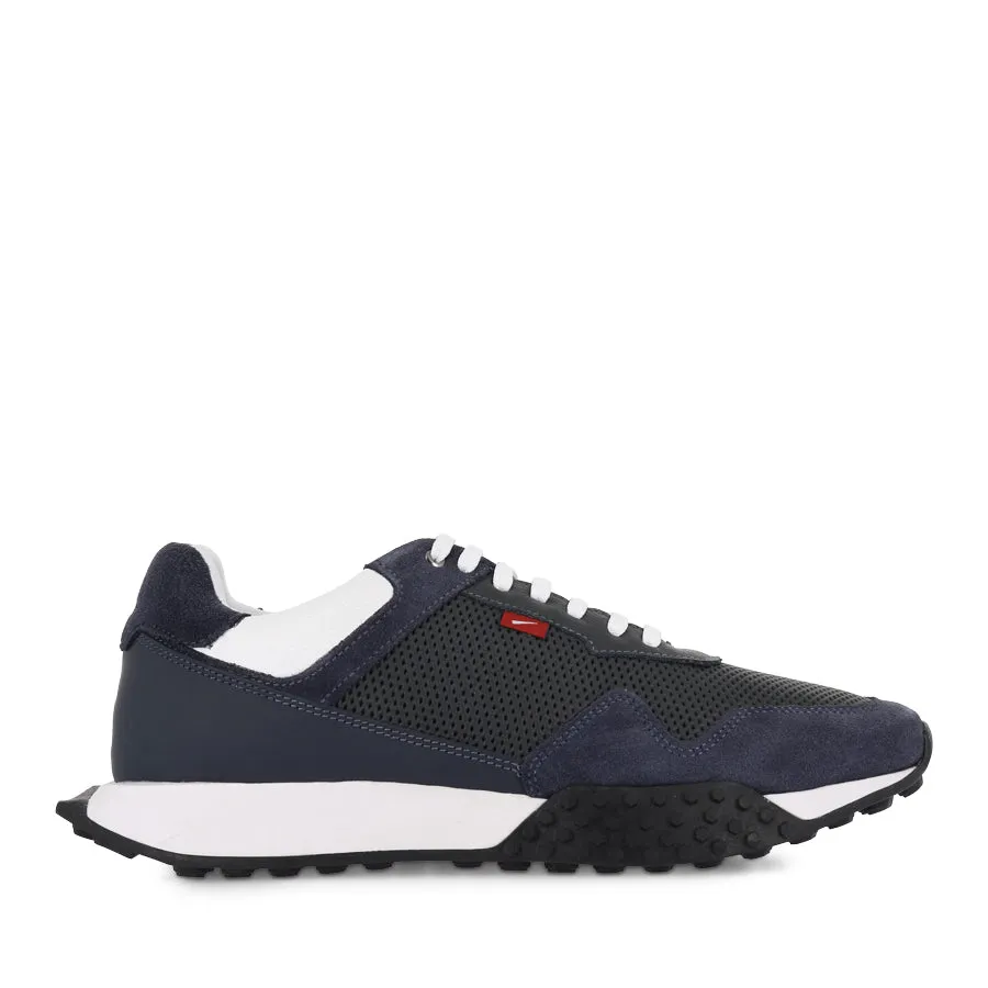PIETRO - NAVY SUEDE Slip On Construction