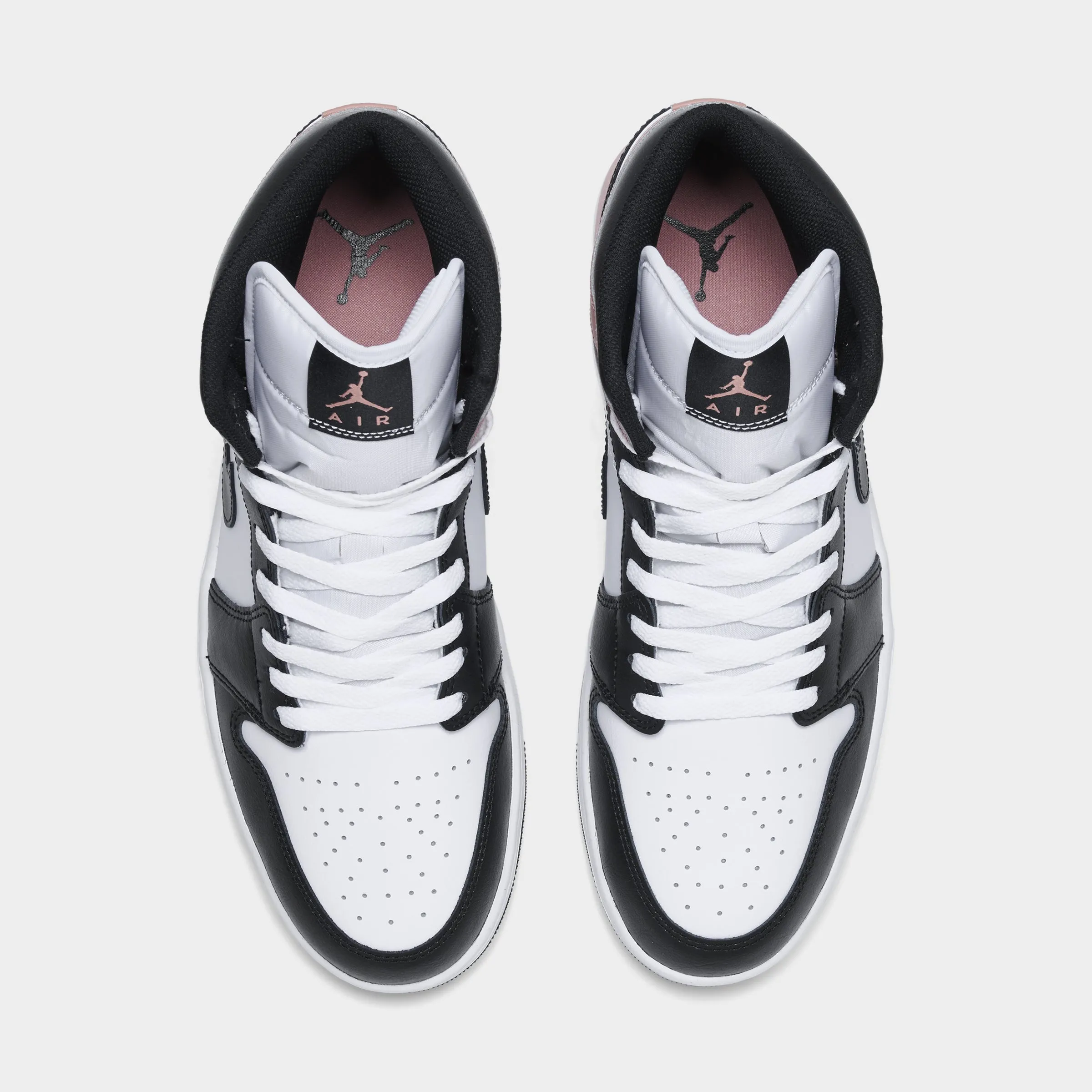 Jordan 1 Mid White / Black - Rust Pink Hollow Structure Cushion Tear Resistant Material