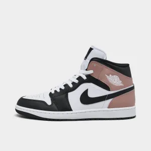 Comfort Fit Adjustable Strap Jordan 1 Mid White / Black - Rust Pink