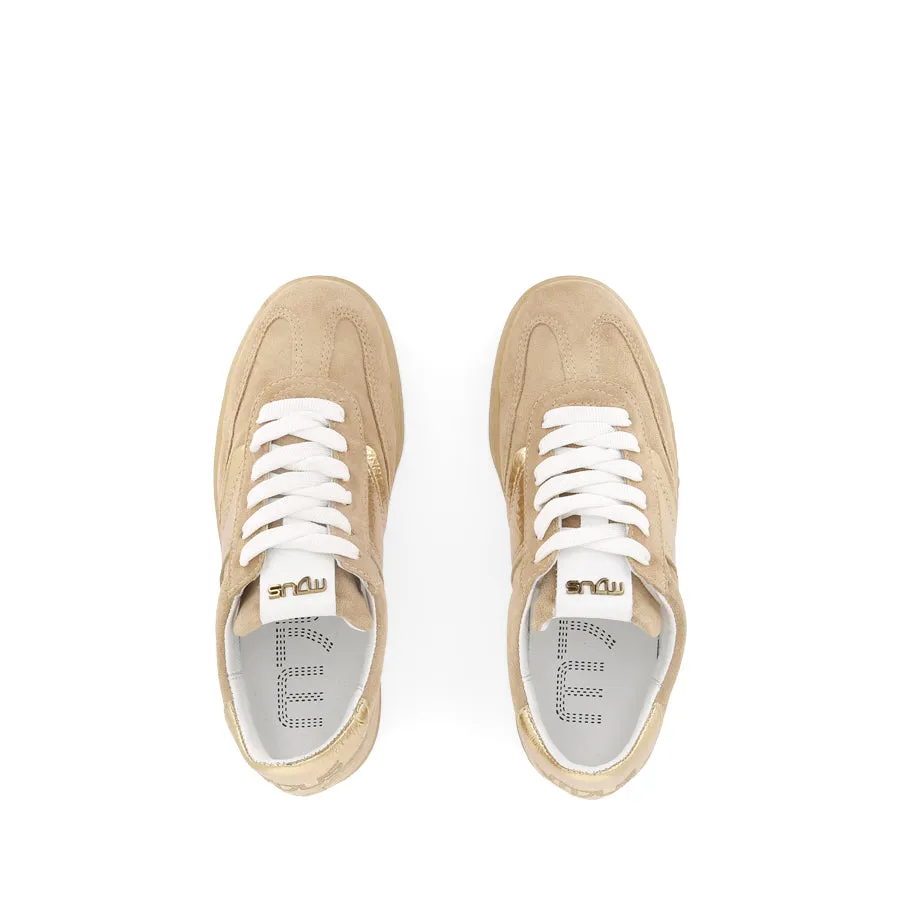 TASH - TAN/GOLD SUEDE Luxurious Touch Padded Heel Counter