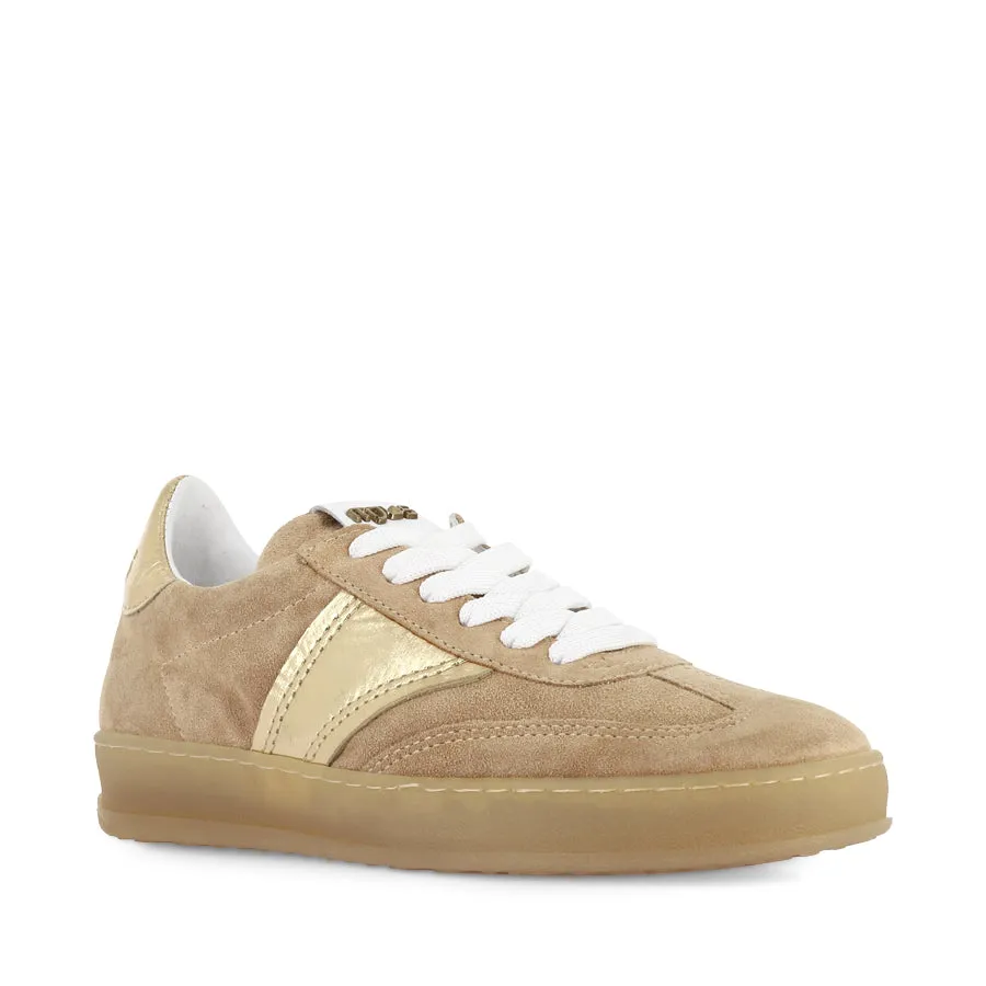 TASH - TAN/GOLD SUEDE Retro-inspired silhouette