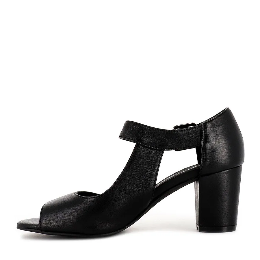CARLEE - BLACK LEATHER Cushioned Comfort