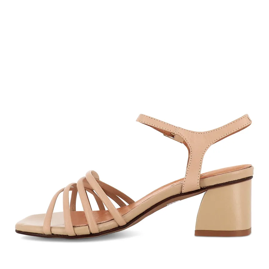 Ribbon Bow CARLY - BEIGE LEATHER