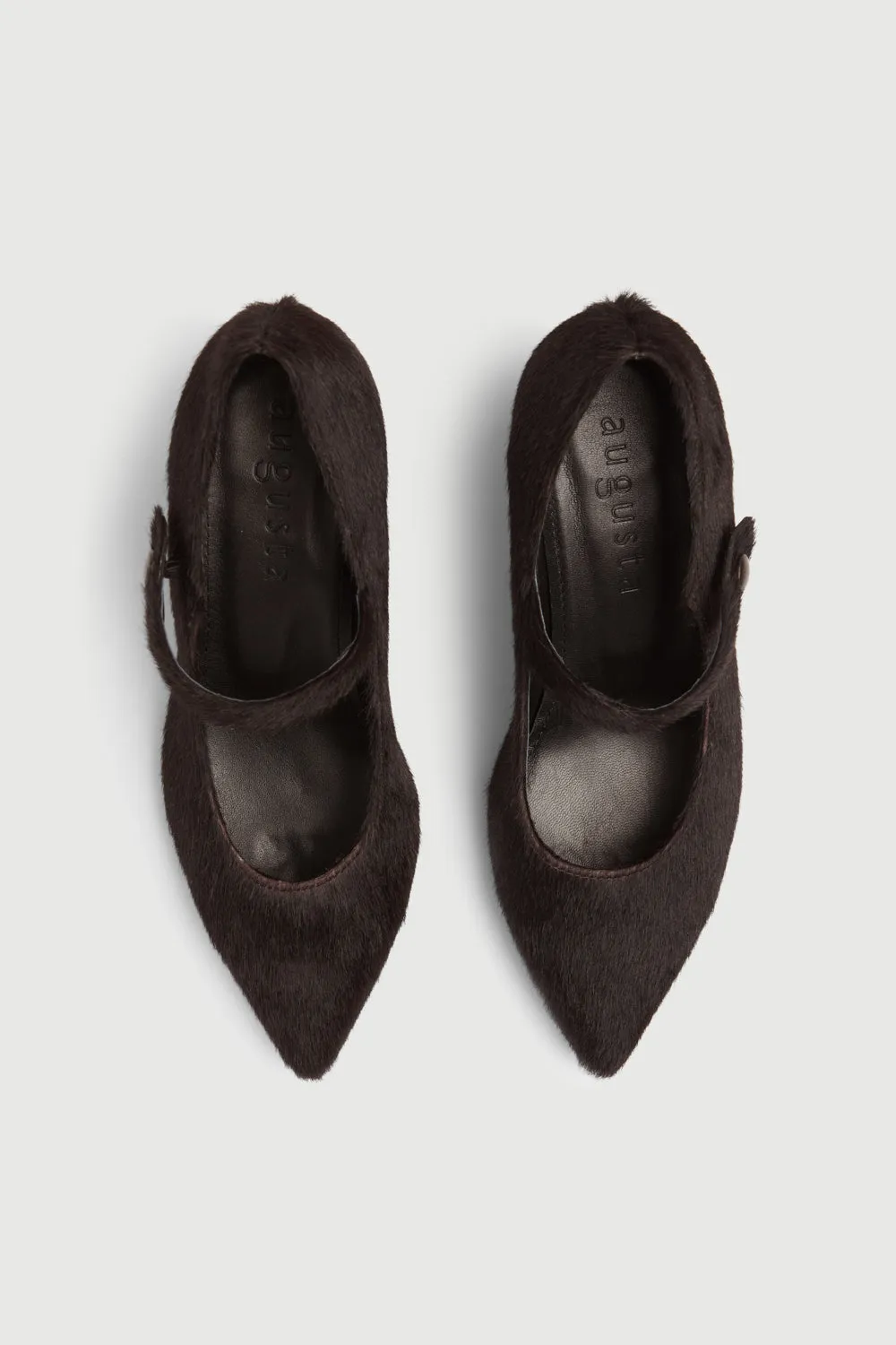 Storm Sky Carmen Pumps in Chocolate Calf Hair