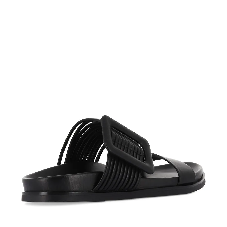 CARMICE - BLACK LEATHER Casual Walk Comfort Straps