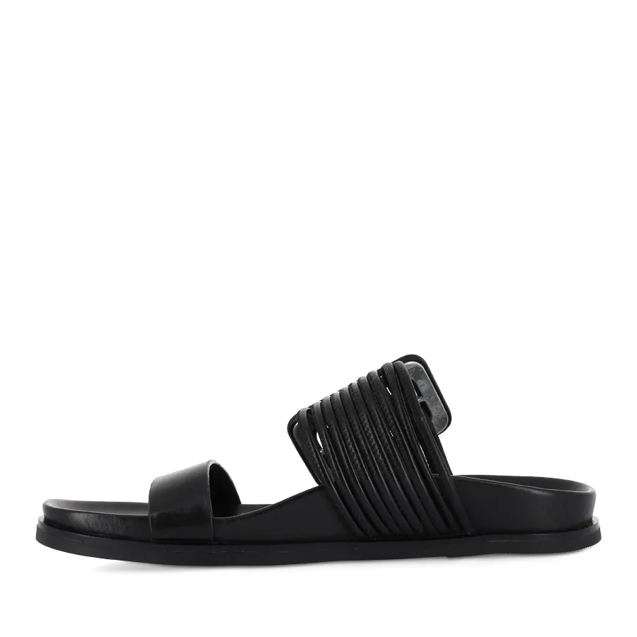 CARMICE - BLACK LEATHER Durable outsole