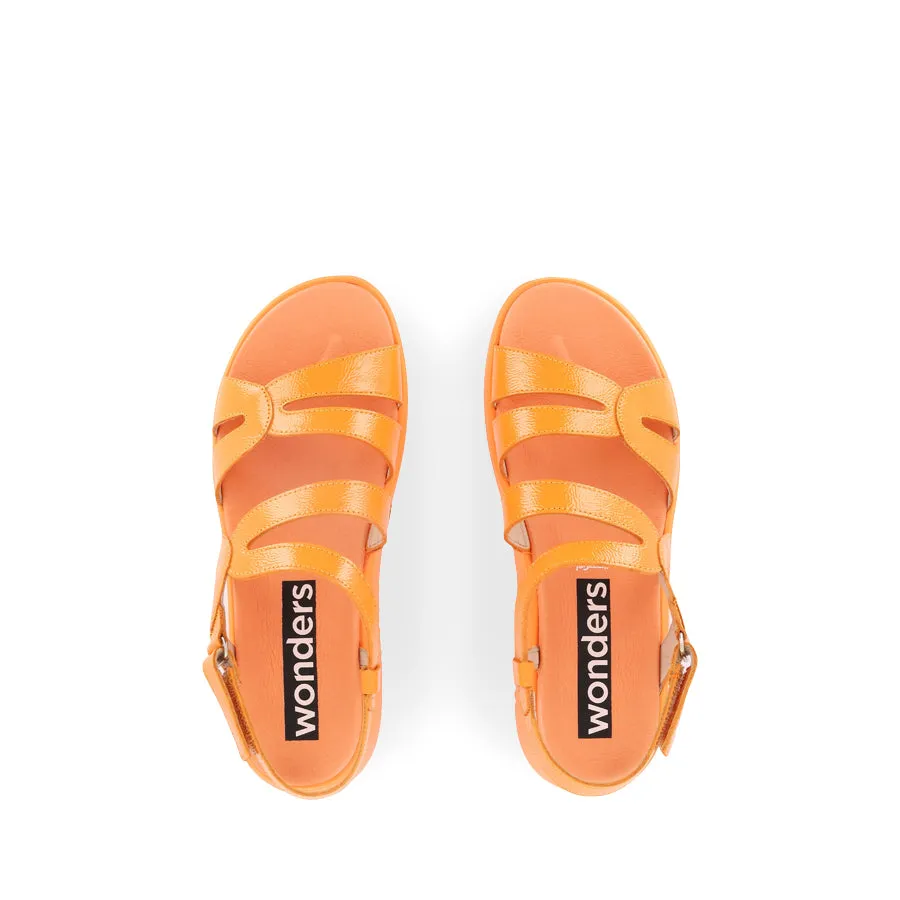 CAYLEE C-6534 - ORANGE PATENT Open Toe Shoes Stylish Casual Footwear